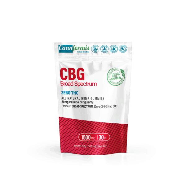 All Natural 1:1 CBG/CBG 50mg Broad Spectrum Gummies